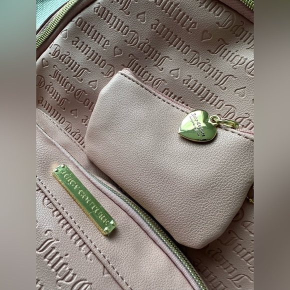 NEW JUICY COUTURE Wordplay Logo Embossed Pink Backpack - Picture 3 of 7